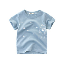 27kids boy pure cotton slim fit boy clothing boy t shirt children short sleeve T-shirt cartoon baby blouse summer dress