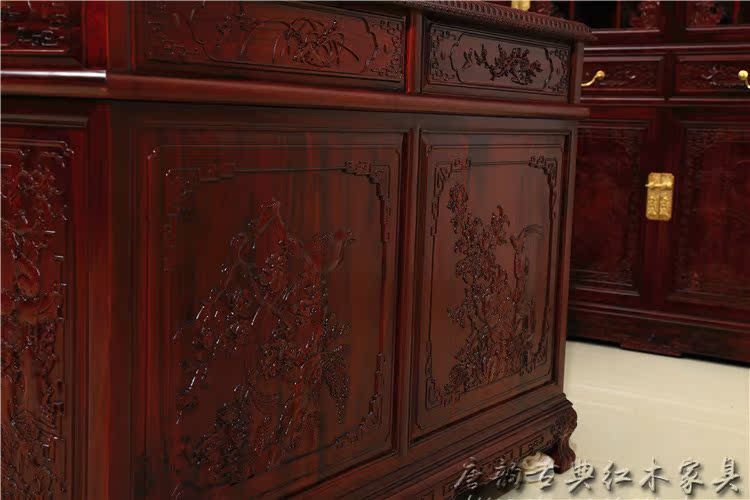 Bàn làm việc bằng gỗ gụ Bàn gỗ hồng mộc - Bộ đồ nội thất mau giuong go dep