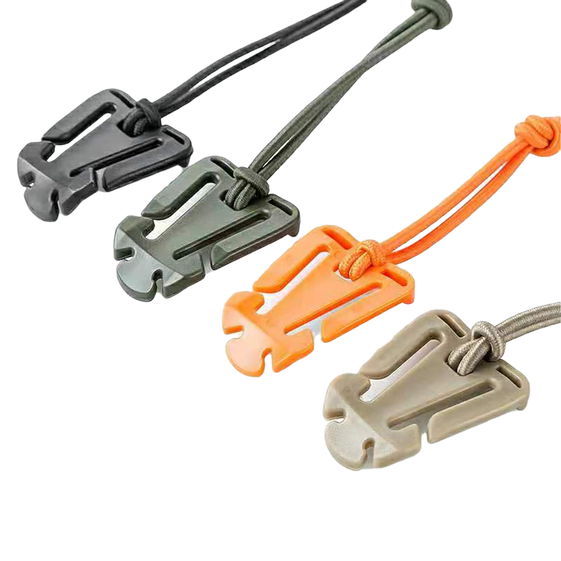 Outdoor reel clip fixed buckle Elastic rope hanging buckle mello system storage 1 inch webbing clip triangle buckle