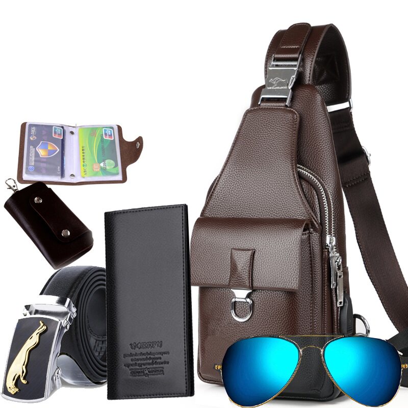 Infai Kangaroo Buffalo Men's Brrack Men's Bag Bag Bag Shoulder Slipper Backpack