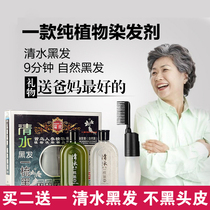 Ruihu plant hair dye One-wash black shampoo Natural non-irritating solid color hair cream does not hurt hair water black hair