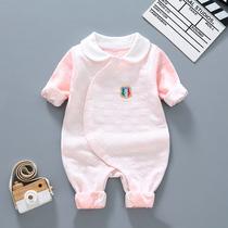 Baby Conjoined Clothes Spring Autumn Style Warm Clip Cotton Thin BABY PURE COTTON WINTER THICKENED OUT WARM NET RED PRINCESS