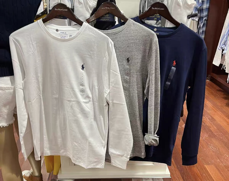 Authentic American Ralph Lauren Men's Polo Logo Round Neck Casual Long-Sleeved T-Shirt