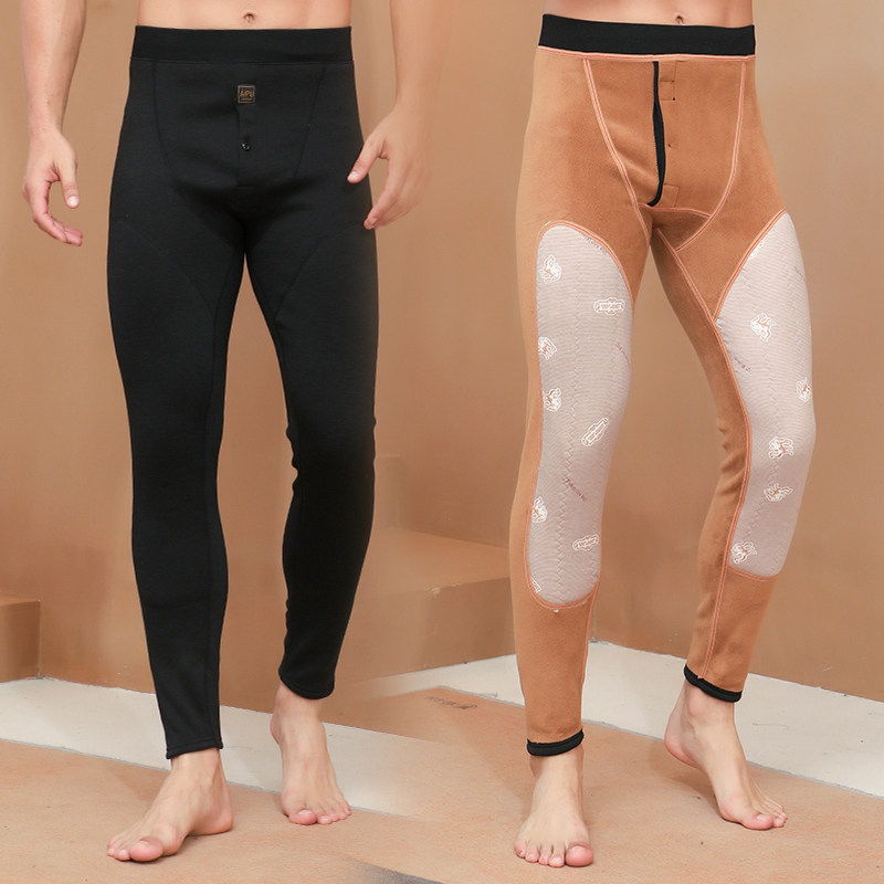 Plus velvet thick warm pants sanitary pants middle-aged and elderly men's bottoming cotton pants wool pants underwear pants sanitary pants winter plus fertilizer plus size