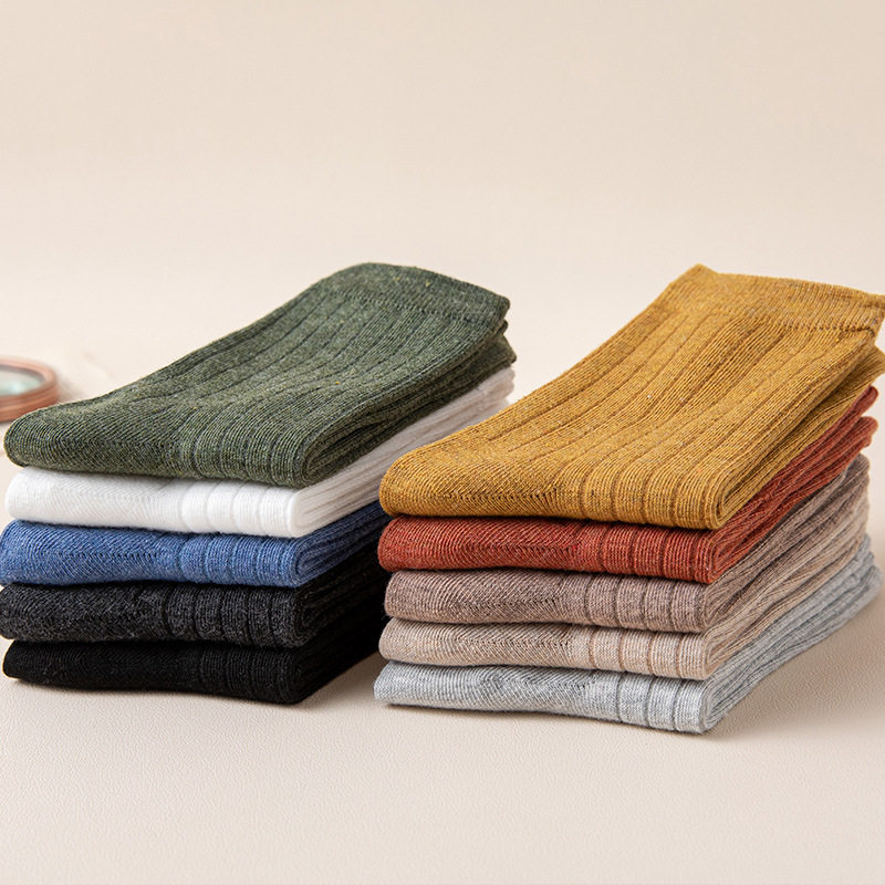 Socks Children in spring and autumn in cylinder Sox Summer pure cotton ladies Long cylinder cotton socks Autumn Winter Women Sox fall Pure color Long Sox