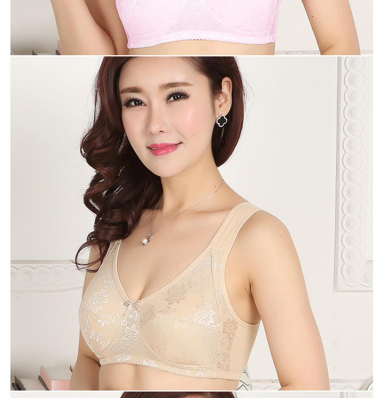 Trung niên trở lên kích thước lớn không có vòng thép cotton Áo ngực trung niên nữ áo ngực mẹ mỏng phần đồ lót cotton cũ quần lot