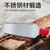 Double-sided brick knife stainless steel wall trowel integrated tile knife thickened all-steel brick masonry brick masonry craftsman wall building tool