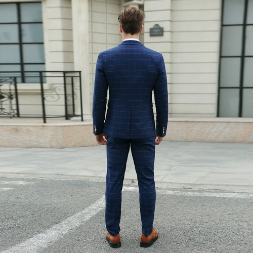 Комплект, платье, мужской классический костюм для отдыха, облегающий крой, 3 предмета, в корейском стиле