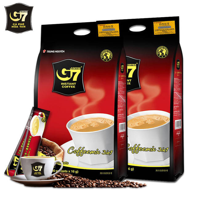 Vietnam imported G7 coffee instant three-in-one coffee powder 1600g 100 strips 5 bags full box