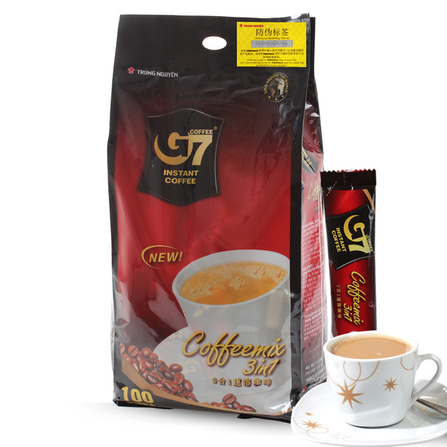 Vietnam imports Zhongyuan g7 instant coffee powder three-in-one 1600g fragrant 100 international version authentic coffee