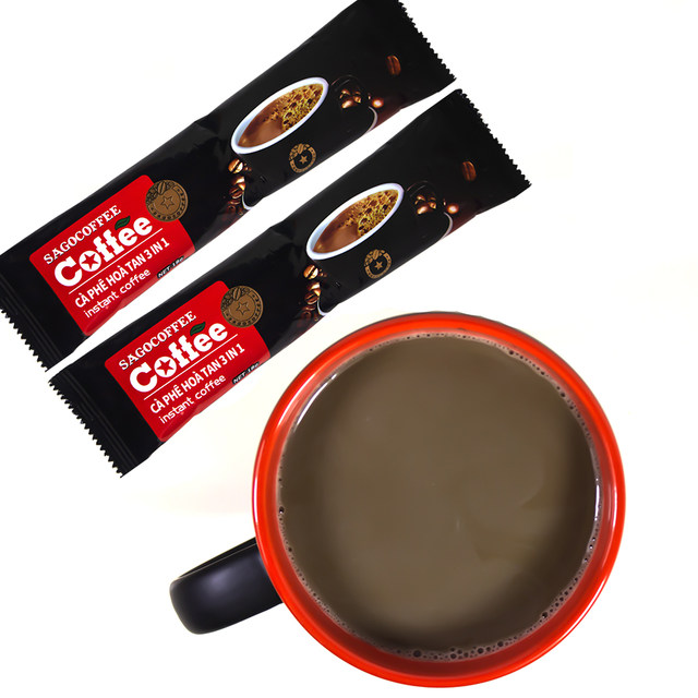 Vietnam Saigon Charcoal Roasted 3-in-1 Original Flavor Instant Black Coffee Powder 100 Bags Original Imported Rich Flavor 1800g