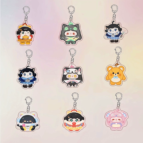 Зимний мультяшный брелок, акриловое украшение на сумку