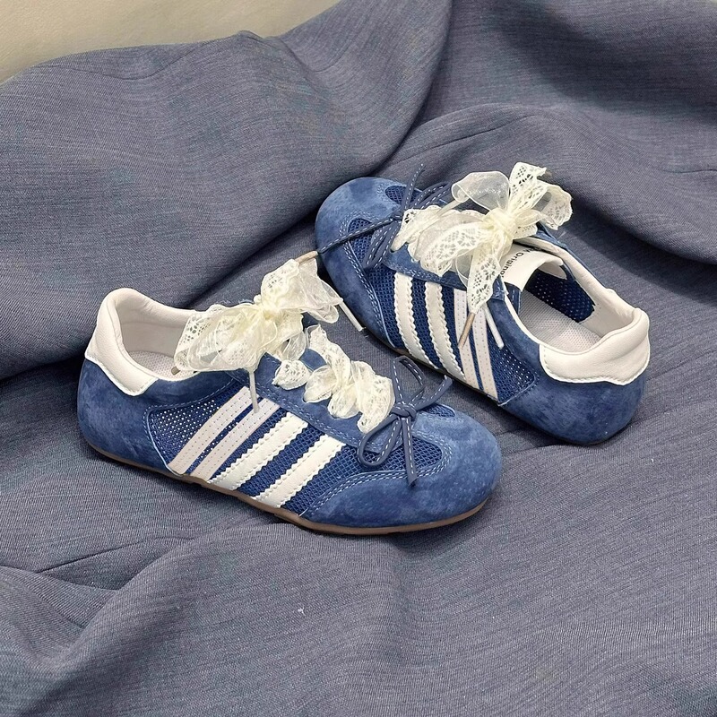 Girls' Shoes 2026 Spring New Children's Breathable Mesh Training Shoes Girls' Lace Bow Thin Shoes