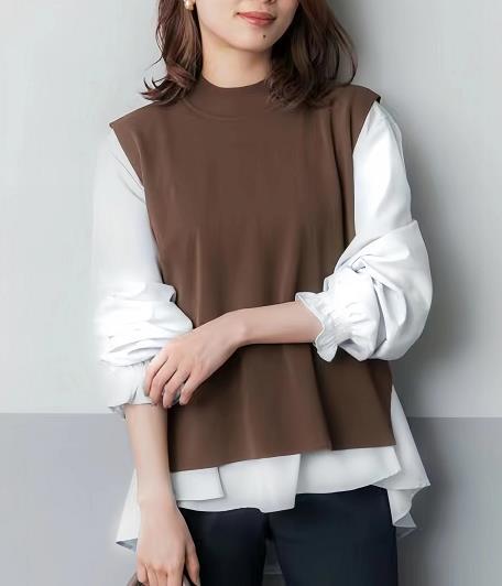 Amazon Cross-Border Japan and Korea 23 Foreign Orders Spring, Autumn, and Winter Two-Piece Set Top Knitted Sweater Vest Long-Sleeved Shirt