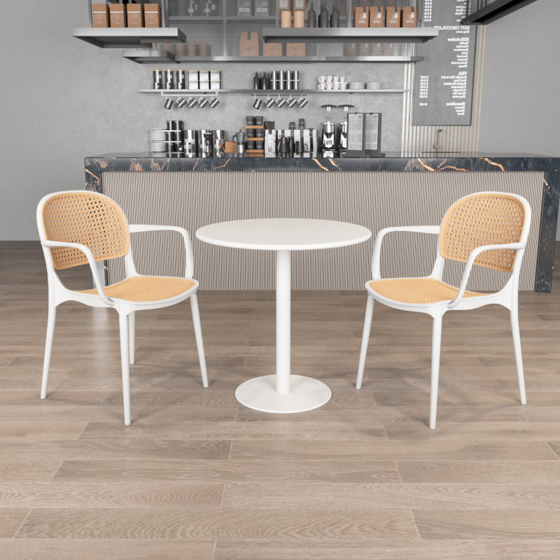 网红碳钢圆餐桌小户型客厅铁艺茶几奶茶店咖啡桌户外小桌子阳台桌