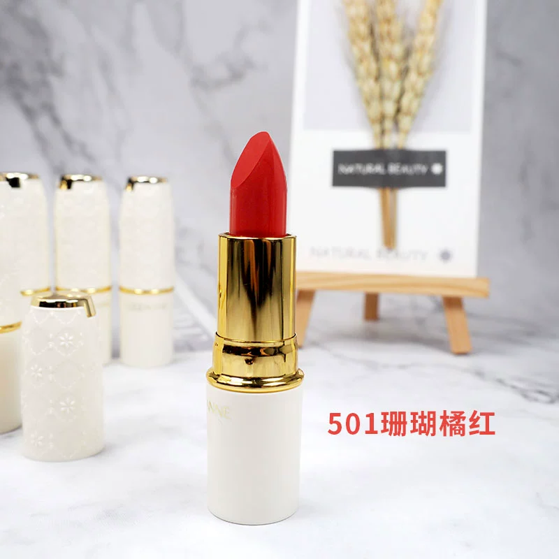 Nhật Bản CEZANNE Qian Shi Li Bai Fat Zi White Tube Son môi 402 Run Color Nude Color Bean Paste Lipstick Limited Mới 407 - Son môi