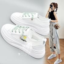 Small daisy white shoes womens summer wild spring breathable mesh thin shoes 2021 explosion-style plate shoes new thick bottom