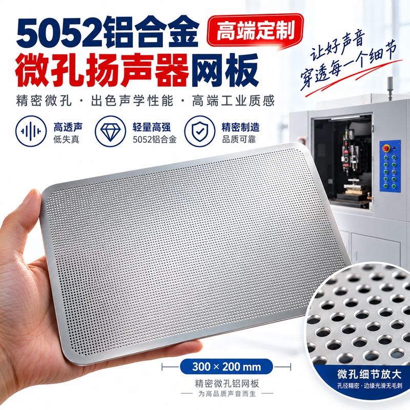 5052 Aluminum Alloy Laser Punching Machine Audio Speaker Mesh Panel Protective Cover Acoustic Panel Laser Cutting Processing 5052 Aluminum Alloy Laser Punching Machine Audio Speaker Mesh Panel Protective Cover Acoustic Panel Laser Cutting Processing