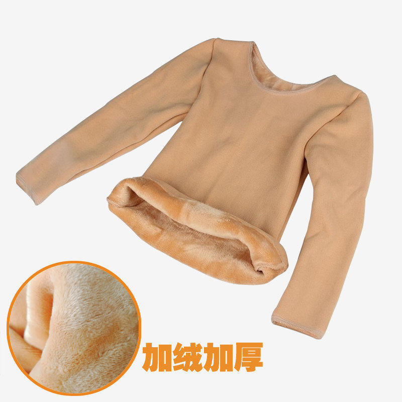 Girls dance plus velvet padded bottoming clothes winter hot clothes children's flesh color performance base set invisible clothes