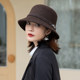 CalbouKimct wool hat for women in winter, small face, warm and versatile, fashionable, foreign style, autumn and winter fisherman hat