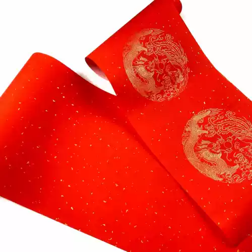 Wannianhong Couplet Blank Рукописный весенний куплет спрыгнуть золотая рисовая бумага Длинный рулон письменной бумаги каллиграфия Специальная бумага красная бумага красная