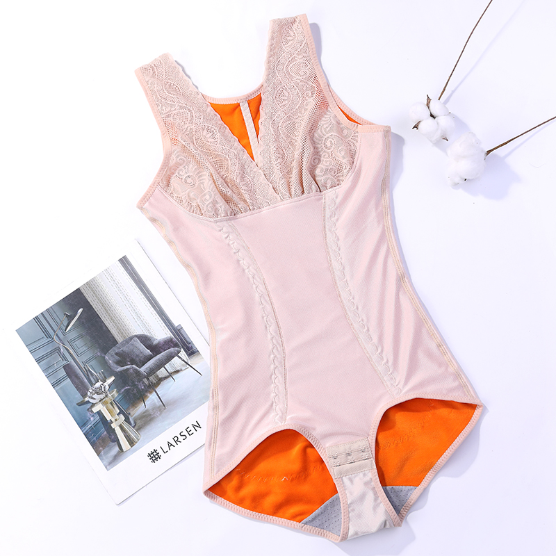 Cộng với nhung dày ấm vành đai đệm ngực Xiêm corset bụng eo không có dấu vết cơ thể hông nữ vest mùa thu đông quan lot nam