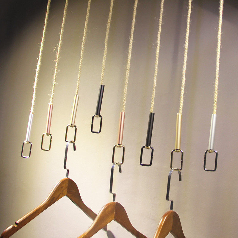 Clothing Store Rings Clothes Hanger rack Hemp Rope Retro Hanger Upper Wall Clothing Rack Hanging Clothing Display Chain