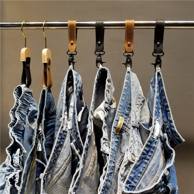 Cowhide buckle hook clothing store hook pants display stand men's and women's jeans hook clothes hook new