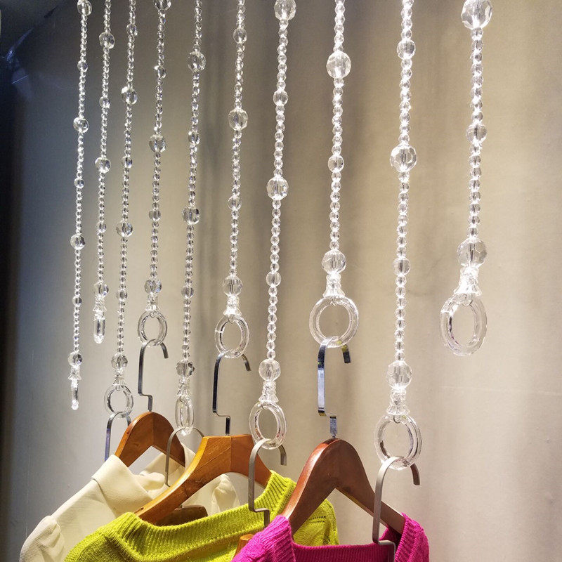 Crystal Rings Clothing Shop Rings Hang Fashion Upper Wall Hanger Rack Show Large Pearl Necklace Hung Clothes Hanger