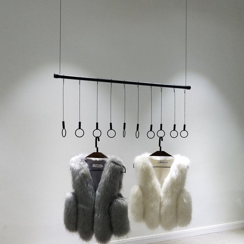 Clothing store hangers hanging clothes hanging rings iron hanging ceiling hanging hangers wall hangers women's clothing store decoration shelves