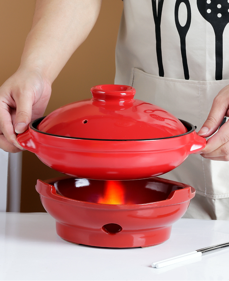 Ceramic alcohol stove hot pot side stove casserole dry cooking casserole red dry pot vegetable pot alcohol pot restaurant pot