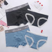  2-pack couple underwear pure cotton cute creative mens and womens double underwear sexy temptation fun hot suit