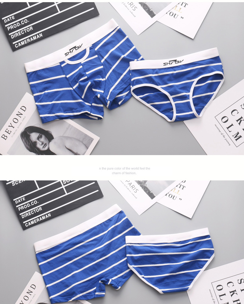 Mới 2 gói Cặp đôi đồ lót cotton gợi cảm quyến rũ nam và nữ dễ thương đồ lót cá tính sáng tạo phù hợp với gợi cảm quần lót nữ cạp cao
