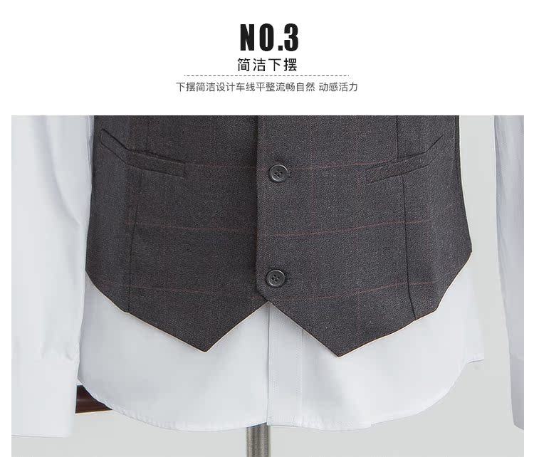 Bộ đồ vest mùa thu đông phiên bản Hàn Quốc của ba người đàn ông lịch lãm kinh doanh bộ đồ mỏng kẻ sọc váy cưới đồ vest