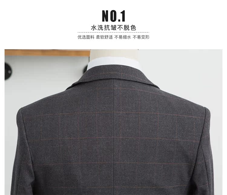 Bộ đồ vest mùa thu đông phiên bản Hàn Quốc của ba người đàn ông lịch lãm kinh doanh bộ đồ mỏng kẻ sọc váy cưới đồ vest