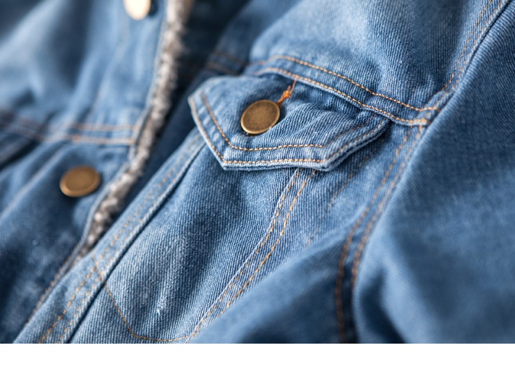 Áo khoác lông cừu Nhật Bản vài mẫu áo khoác rửa vết xước quần áo denim quần áo cotton sinh viên kích thước lớn áo bông nam và nữ thủy triều quần thể thao