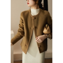 RAGR Elegant clean cut silhouette Bound vintage buckle Pure wool reversible coat