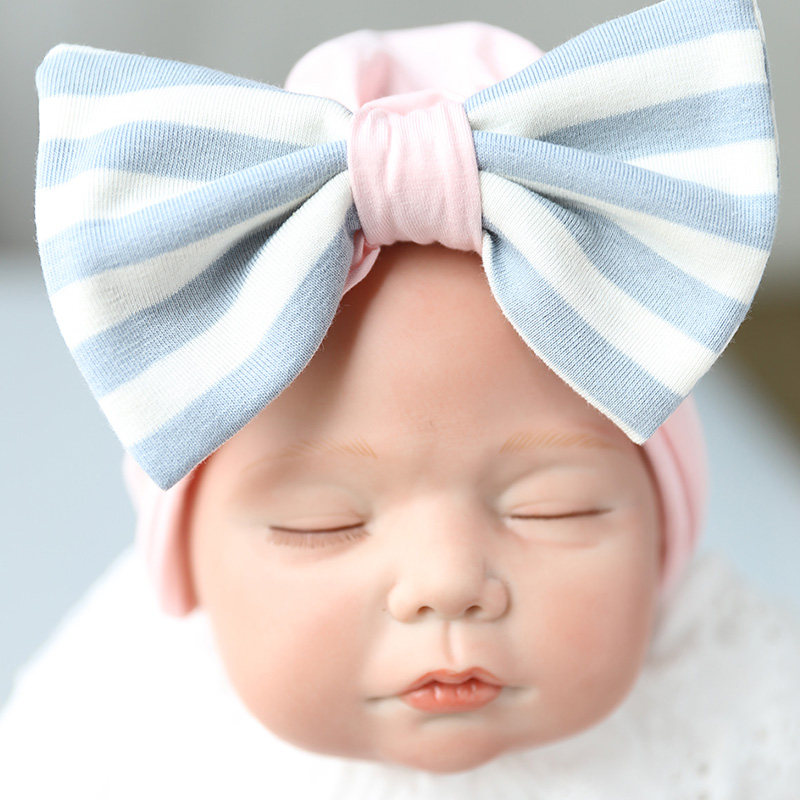 Baby fetal hat head decorated butterfly knot hat hair with windproof and protective halogen door cute spring autumn male and female baby headscarf hat-Taobao