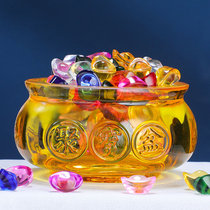 Poly Treasure Pelvis with glazed home 5-way Caiyuan Treasure Pot gold Yuanbao containing Hidden Stay-at-home Pendulum-Poly Treasure Basin