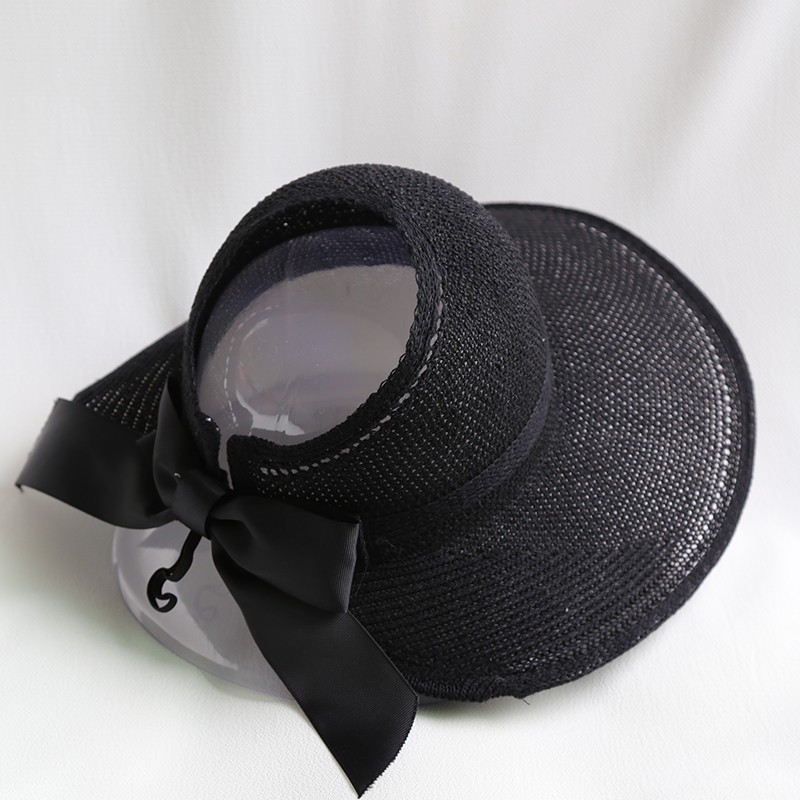 Korean Empty Top Foldable Bowknot Straw Hat display picture 10