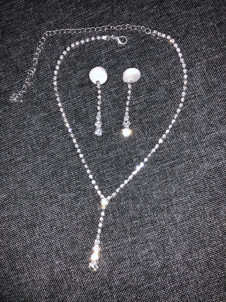 Shining bride necklace earring chain Simple Nayuan Goddess Flash Dinner Drilling Dinner Drilling Drill Drill Drill Drill Concept Accessories