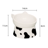 Кошачья чаша керамика Большой диаметры с высоким уровнем наклонного рта защита от шейки матки шейки матки шейки матки кошачья миска для предотвращения переворачивания питомца двойная миска с рисовой миской