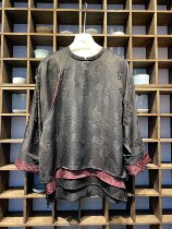 Factory direct sale large size original design mulberry silk 100% heavy fragrant cloud yarn jacquard floral shirt QL2102