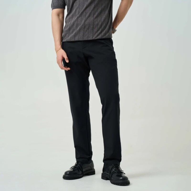 Quick-Drying Tapered Dress Pants for Men, Summer Mechanical Stretch Tapered Trousers with Drape Effect