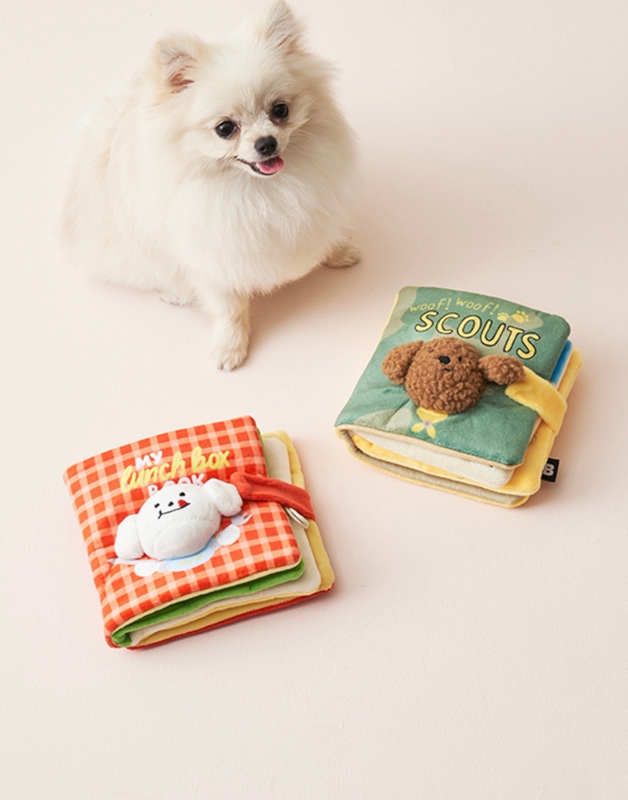 ins Korean Pet Food-Dispensing Sniffing and Sound-Making Boredom-Relief Teething Crinkle Paper Educational Dog and Cat Food-Hiding Toy Book