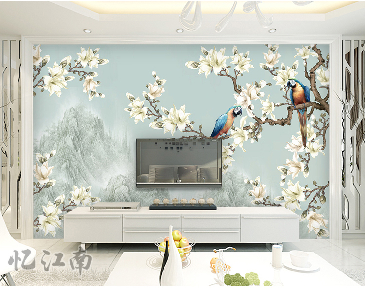 smart tv màn hình cong 4k uhd 55 inc Mới Trung Quốc hình nền TV tường giấy tờ giấy bút và chim dán tranh phòng ngủ phòng khách 3d tự dính bức tranh tường - TV tivi Hisense