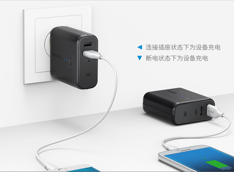 Bộ sạc Anker + Sạc Poin 2-trong-1 Switch Áp dụng cho Apple Mobile Mobile Travel Travel