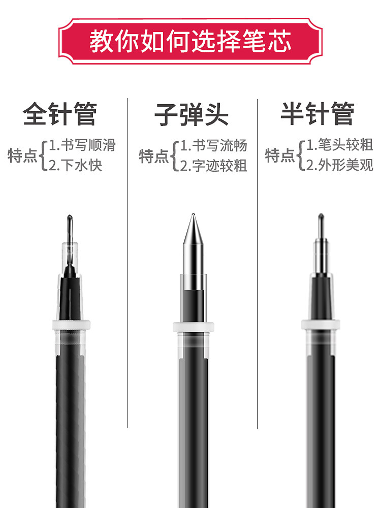 Able Refill 0 5 Black Neutral Pen Core 0 38mm Sort By Dynamic Refill Whole Needle Half-Needle Needle Pen Refill Press neutral refill Sub-warhead red refill Refill Black Refill Neutral Refill Hearts