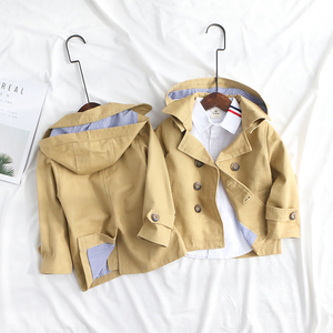 2019新款春秋男女童夹克风衣连帽外套