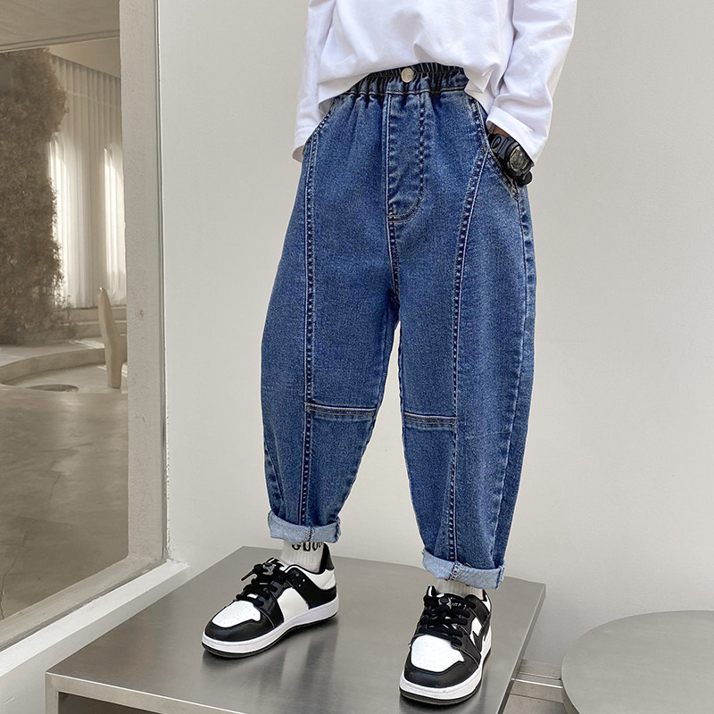 Boy jeans child clothing Han version Pants Loose 2022 new spring autummy trousers Children old daddy pants slim fit